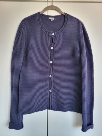 Naturaline Strickjacke, Gr. S – Baumwolle, blau